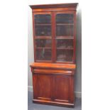 A William IV mahogany bureau bookcase 238 x 106 x 55cm