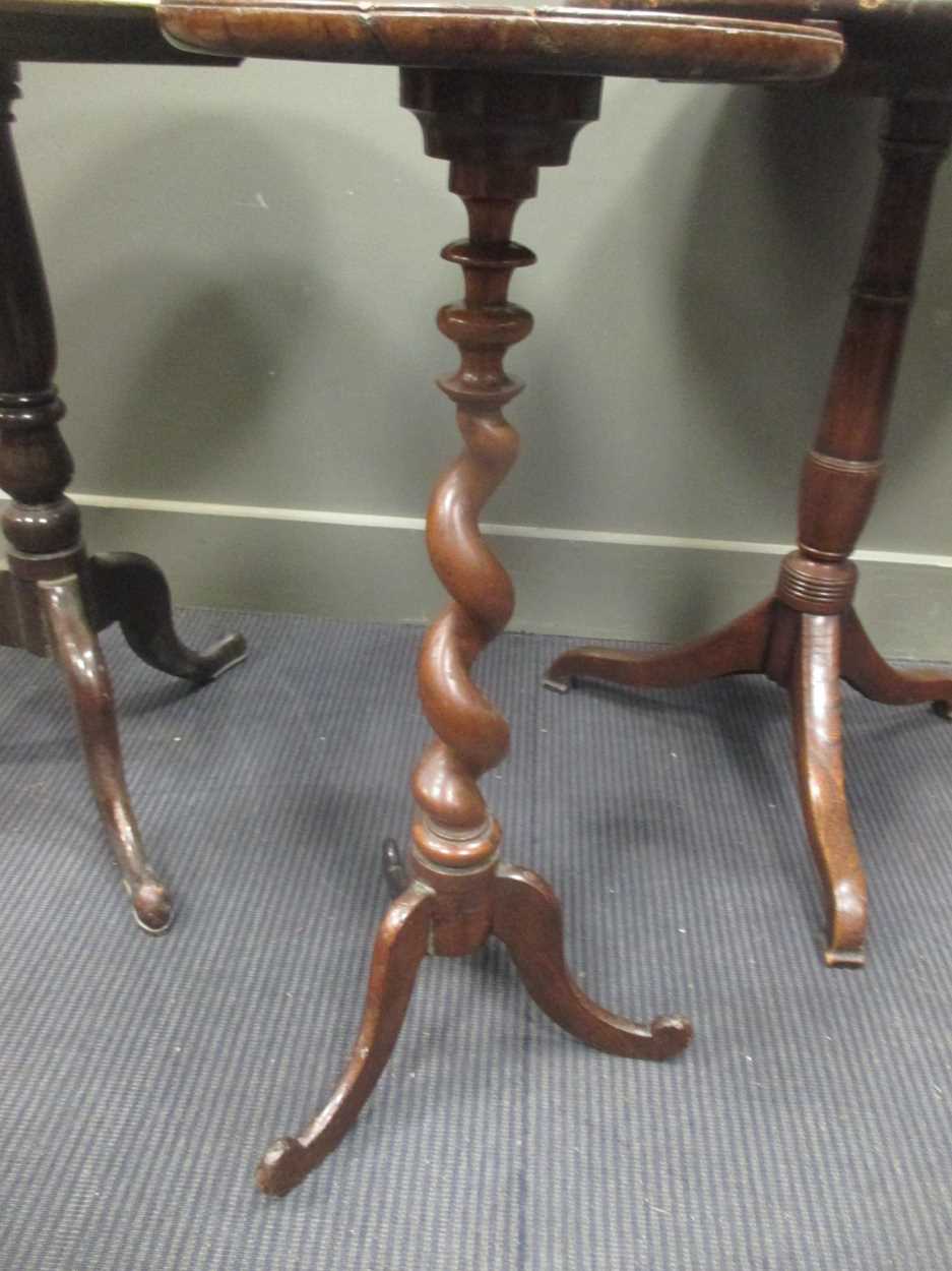 Three 19th century tripod tables and another tripod table, the tallest 74cm high (4) - Image 17 of 19