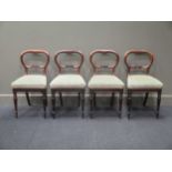 A set of four rosewood balloon back dining chairs (4)