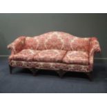 A George III style hump-back settee 86 x 210 x 95cm