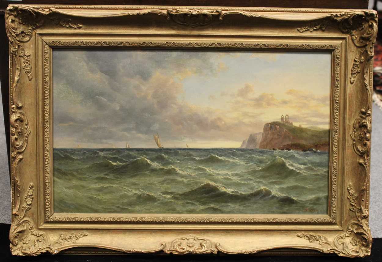 John James Wilson (Scottish 1818-1875), Sailing Vessels in Choppy Waters, a pair, both signed ' - Image 4 of 16