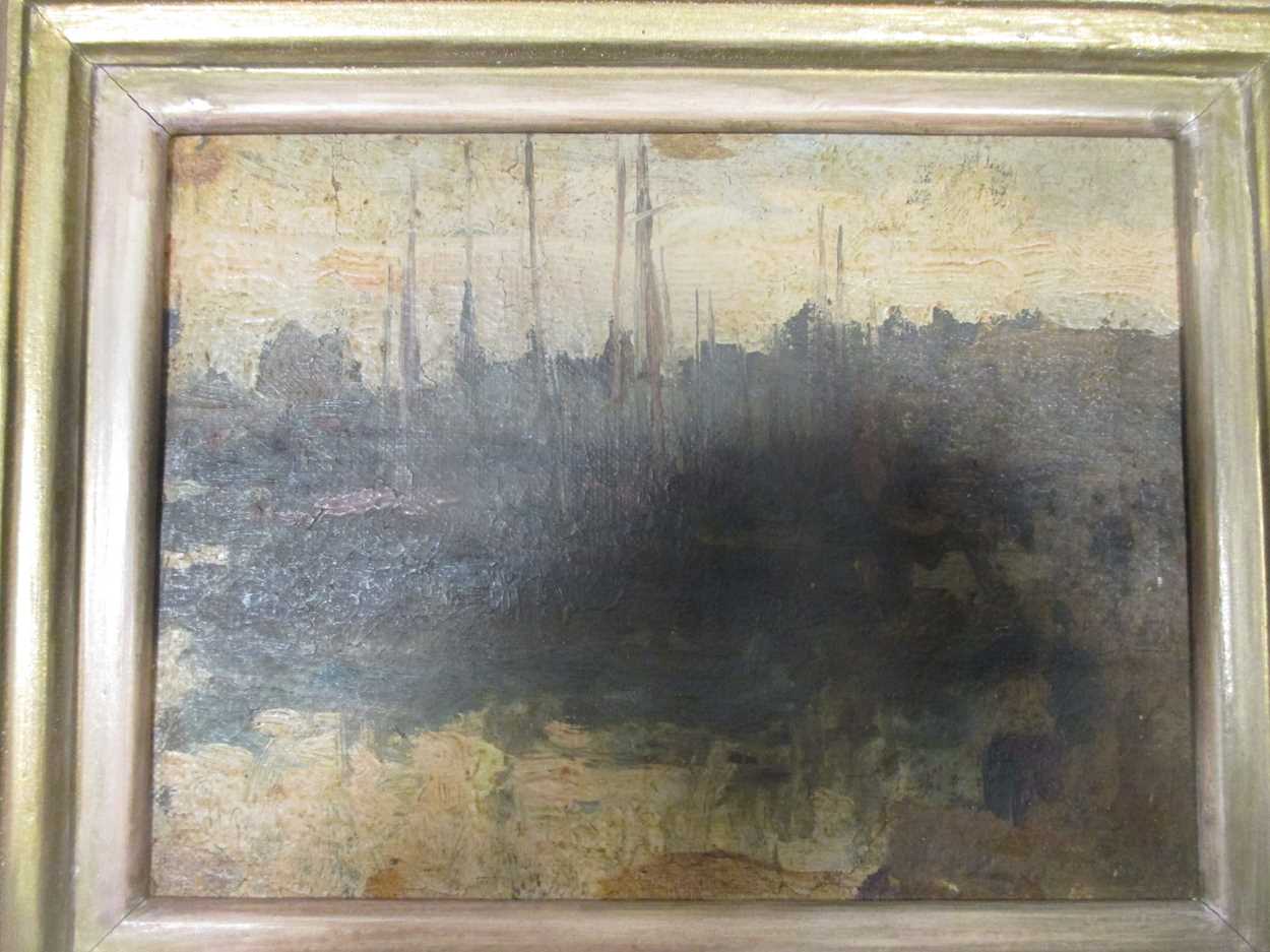 (Modern British) Sailing boats, oil on board, 15 x 20cm; J. Bullman (Modern British) Landscape,