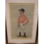 A collection of 14 framed Vanity Fair Jockey lithograph prints, including 7 after Spy (Sir Leslie