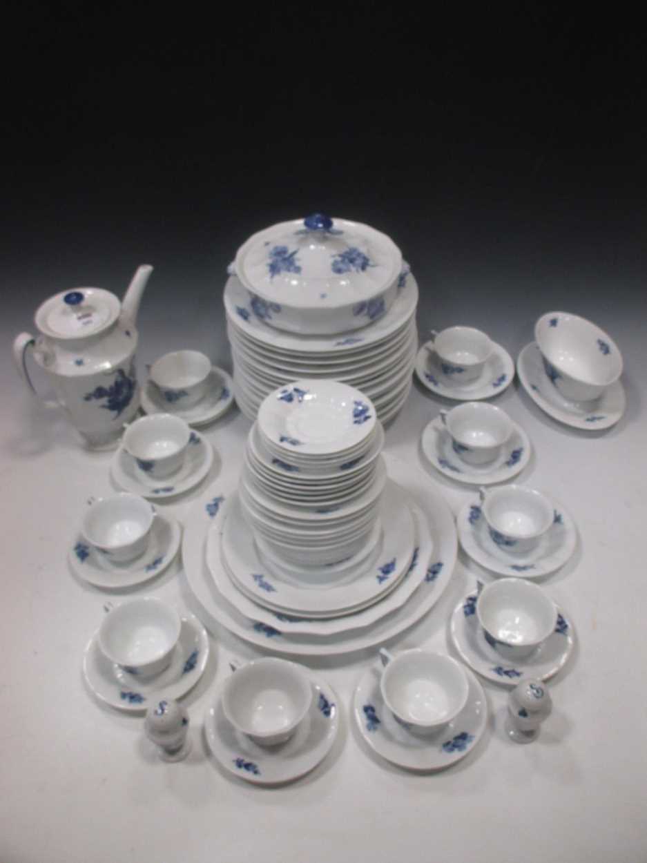 An early 20th century Royal Copenhagen blue flower angular pattern part dinner service/ coffee