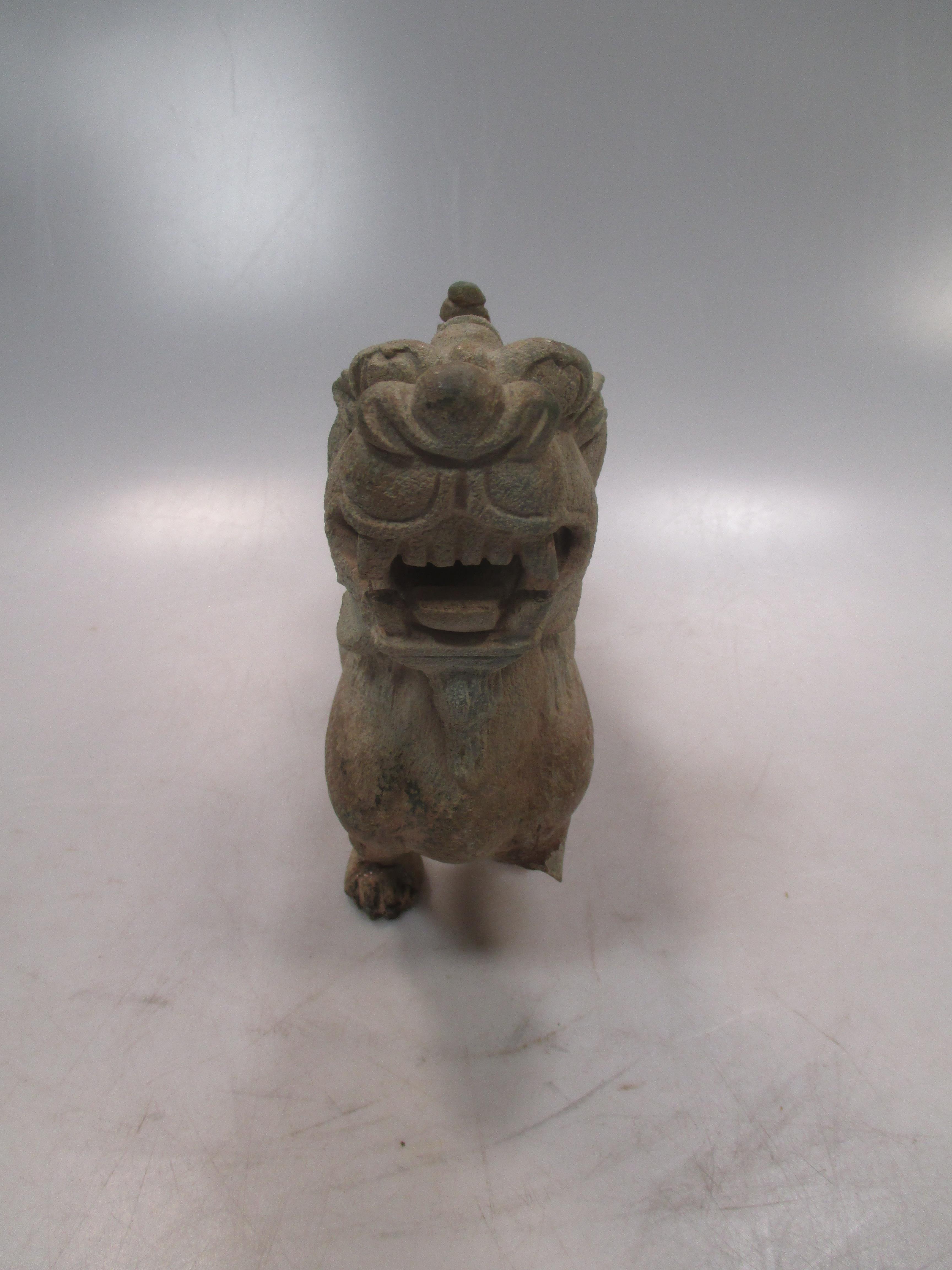 A green stone standing Kylin, perhaps Vietnamese, (one leg missing), 20cm long - Image 4 of 10