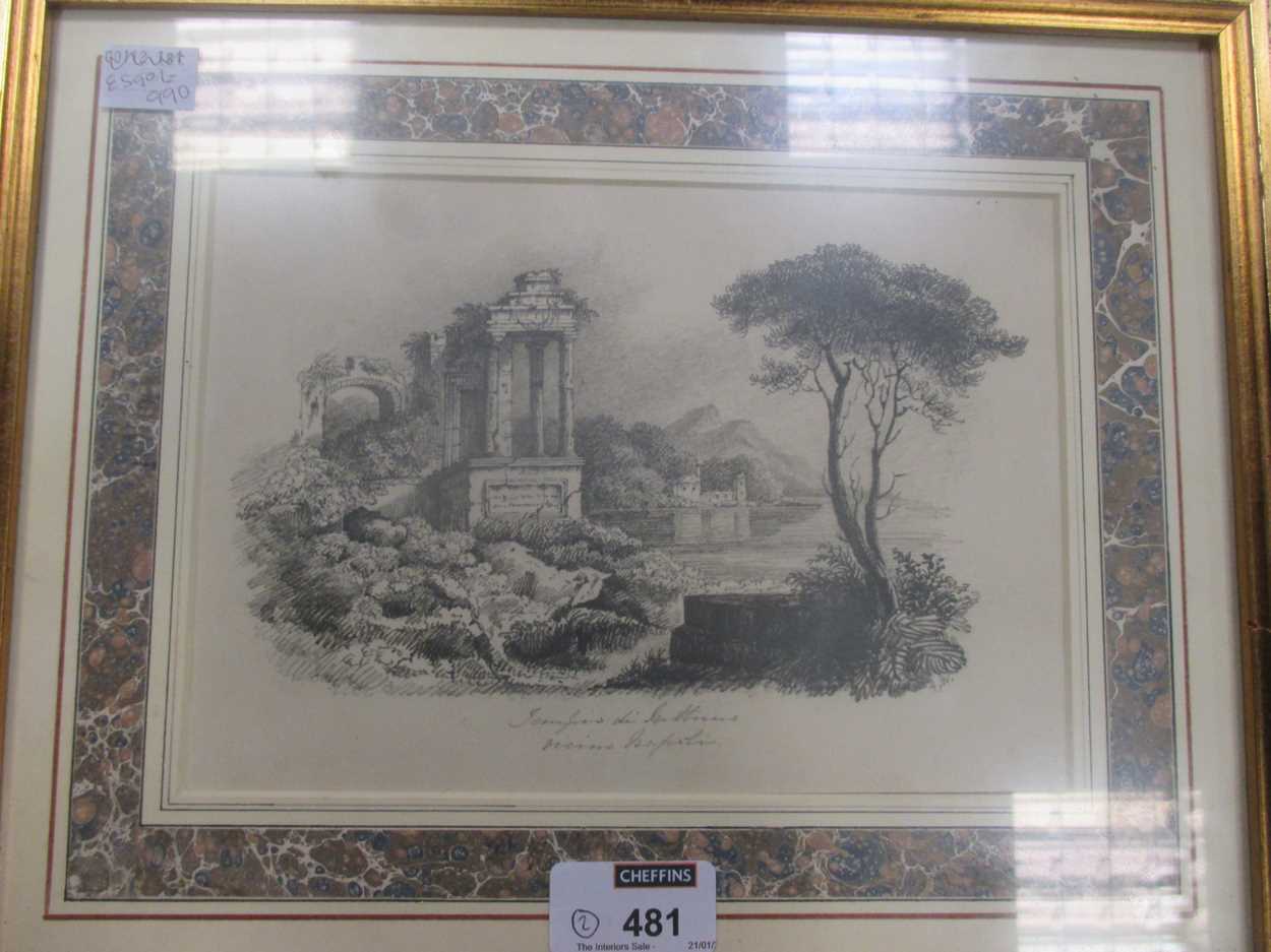 'P. Mainz', a pair of 19th century scenic pencil drawings of Sorrento and Naples, - Image 5 of 8