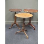 Three George III and later occasional tables, tallest - 74cm