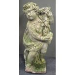 A garden figure of a cherub, 87cm high