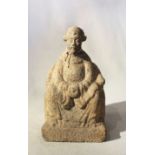 A Chinese pale granite figure seated in chair, in Ming Dynasty style, 26cm high