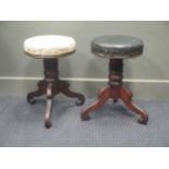 A pair of Regency mahogany piano stools, 50cm high (2)