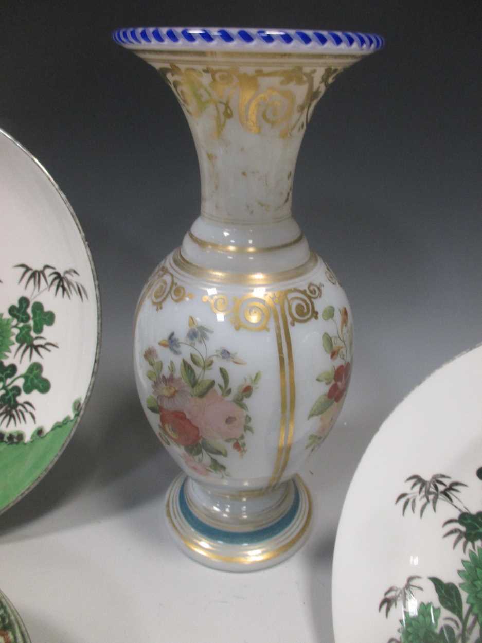 A small collection of glass vases with painted and cut decoration, others and various decorated - Image 6 of 11