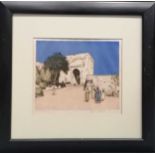 Edgar L. Pattison (b.1872), A Moorish Gateway, signed and titled in pencil, coloured etching, 22 x