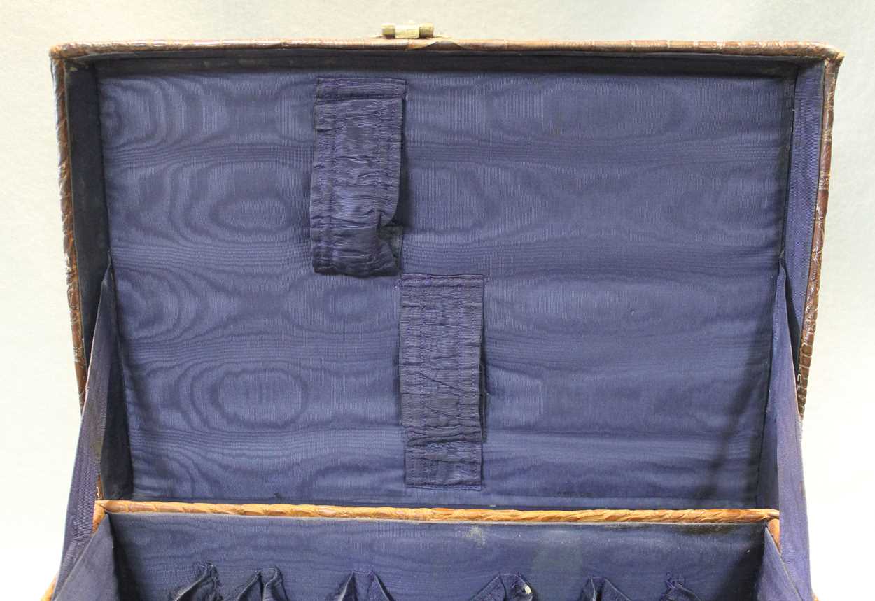 An early 20th century crocodile leather dressing case, - Image 5 of 7