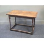 An oak side table, 18th century,