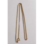 A hallmarked 18ct gold belcher chain, weight 6.9g