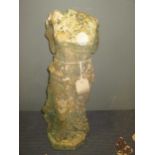 A garden red clay figure of a female torso, 74.5cm high