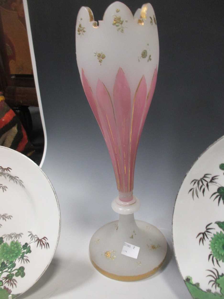 A small collection of glass vases with painted and cut decoration, others and various decorated - Image 9 of 11