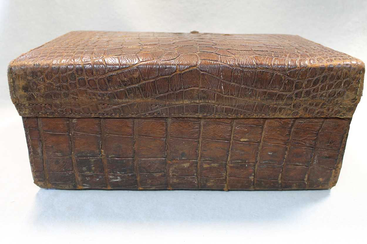 An early 20th century crocodile leather dressing case, - Image 6 of 7