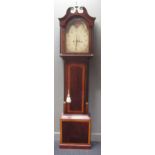 A 19th century mahogany and crossbanded longcase clock by B French, Upwell 232cm high approx