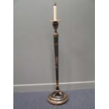 A black lacquer chinoiserie standard lamp 162cm high