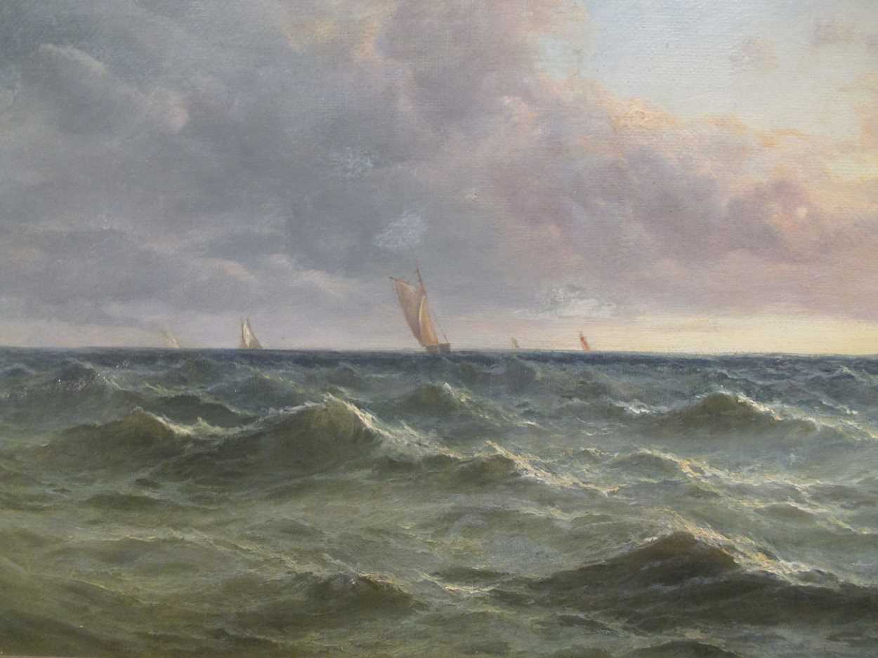 John James Wilson (Scottish 1818-1875), Sailing Vessels in Choppy Waters, a pair, both signed ' - Image 14 of 16