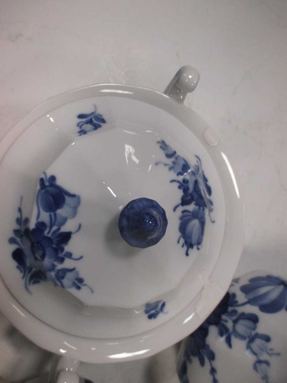 An early 20th century Royal Copenhagen blue flower angular pattern part dinner service/ coffee - Image 4 of 10