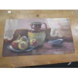 §Lucette De La Fougere (French 1921-2010), Still life with fruit and a jug, signed 'Lucette