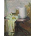 A group of seven 20th century Russian pictures, to include a still life with a jug, oil on canvas,