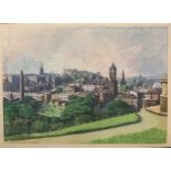 Reginald Geoffrey Allard (British, b. 1947) A View of Edinburgh seen from Calton Hill, looking