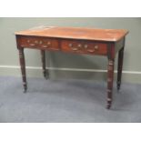 A 19th century mahogany two drawer side table, 119cm wide