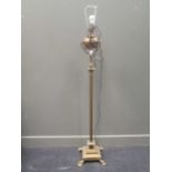 A brass telescopic standard lamp 168cm high