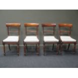 A set of four Victorian mahogany bar back chairs
