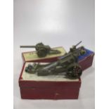 Britains No.1717 A. A. 2 Pounder Gun Chassis, boxed; 1643 Lorry with Anti Aircraft Gun (damaged);