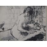 Bernard Dunstan RA (1920-2017), Taking a bath, signed with initials and numbered 1/50, lithograph,
