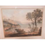 Manner of John and William Glover, two 19th century landscape watercolours, one apparently of the