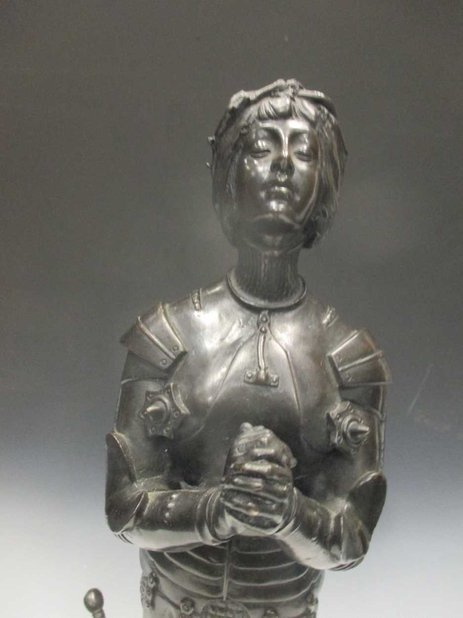 A bronze model of Joan of Arc, 58cm - Image 3 of 4