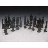 A chess set, the queen 16cm high