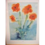 Various pictures and prints, including a print of Poppies by Anna Lorimer, and others mainly