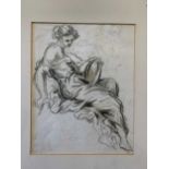Circle of James Northcote, RA (1746-1831), A Reclining female figure, pen, ink and wash over pencil,