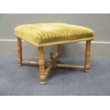 Gilt wood cresting carved with acanthus and a small gilt wood stool (2)