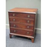 A 19th century mahogany four drawer chest of small proportions on bracket feet 76 x 66 x 46cm