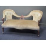 A Victorian two seater settee 160cm wide