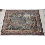 Two machine made tapestries with hunting scenes, 156 x 184cm and 157 x 218cm (2)