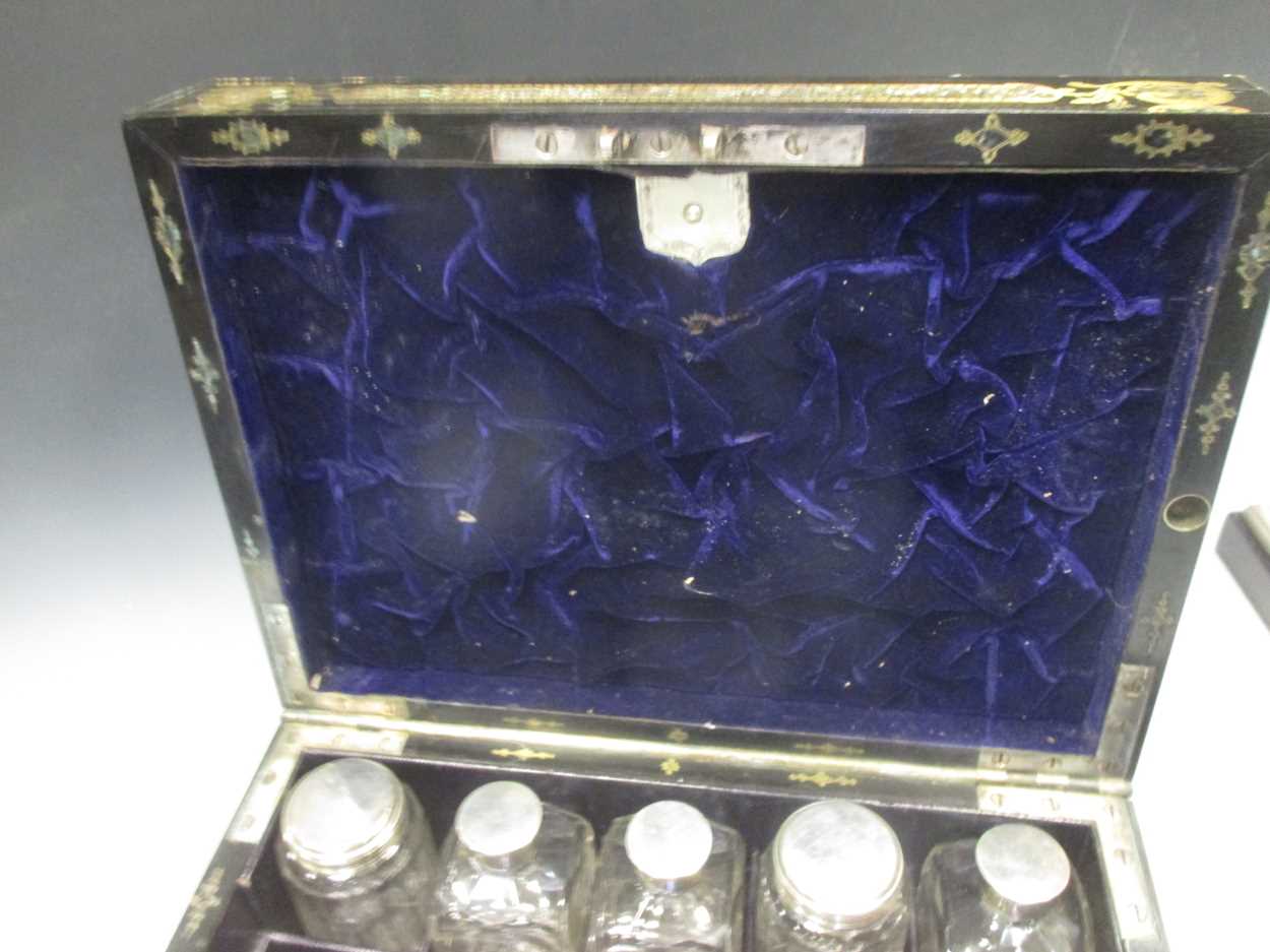 A mother of pearl inlaid dressing case - Image 7 of 7