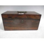 A rosewood tea caddy, 30.5cm wide