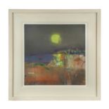 James Judge (b. 1958-), “Island Moon”, signed with initials lower right, oil on board, 37.5cm x 37.