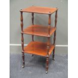 A three tier mahogany whatnot, 74 x 35 x 35cm