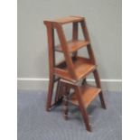 A set of early 20th century mahogany metamorphic chair-steps