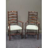 A pair of ladderback chairs