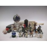 Various miniature ornaments, figures and animals, and various others